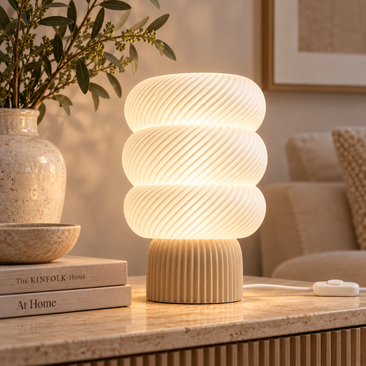 Lámpara Mallow Glow - Beige/Blanco