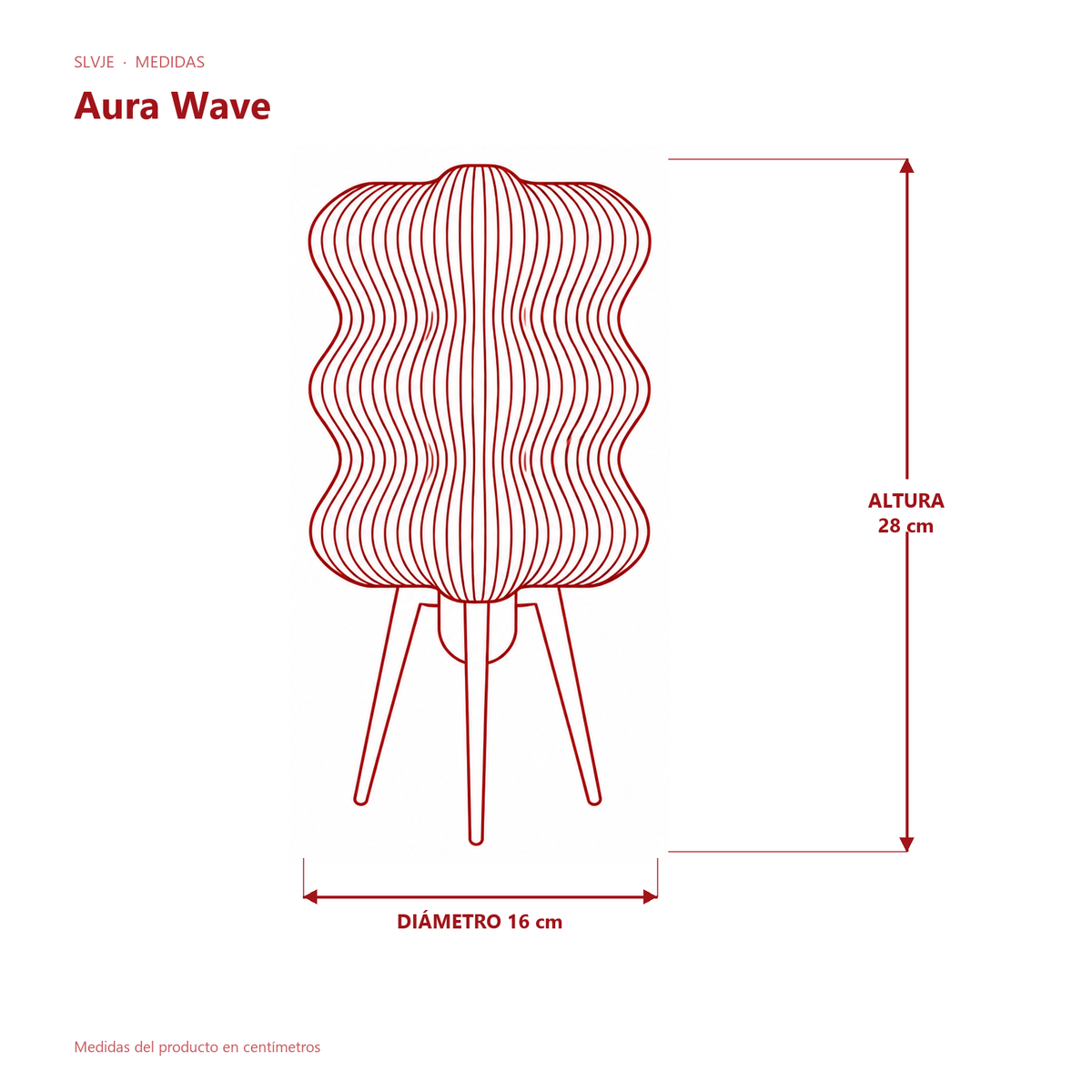 Medidas de la lámpara Aura Wave de SLVJE