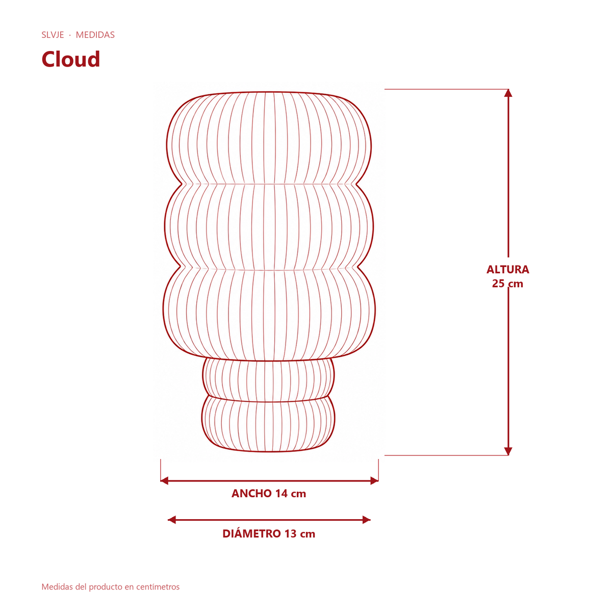 Medidas de la lámpara Cloud de SLVJE