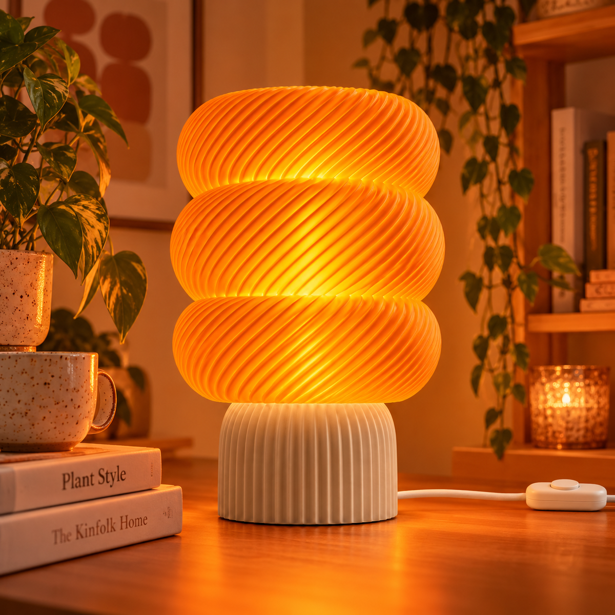 Lámpara Mallow Glow - Blanco/Naranja