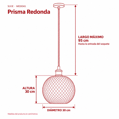 Lámpara Colgante Prisma Redonda - Beige