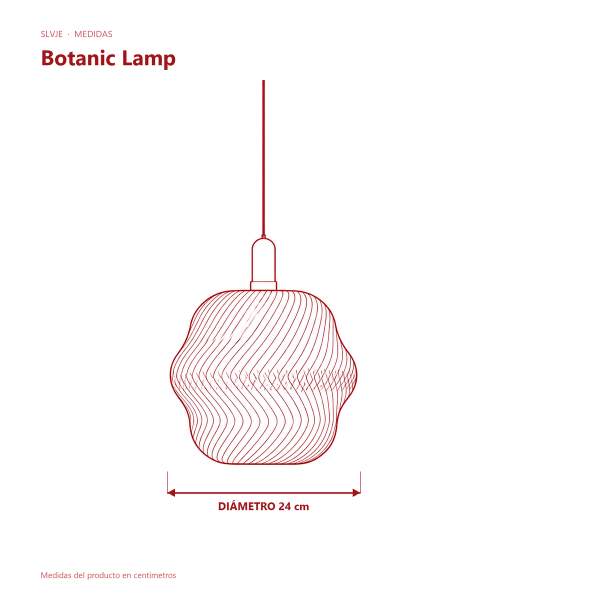 Medidas de la lámpara Botanic Lamp de SLVJE