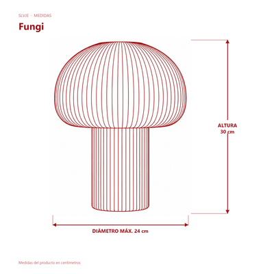 Medidas de la lámpara Fungi de SLVJE