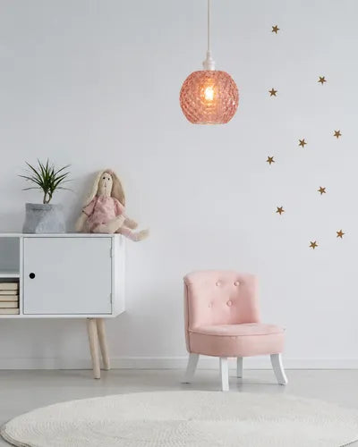 Lámpara colgante Holo Lamp Rosa SLVJE, ideal como lámpara de techo para el comedor