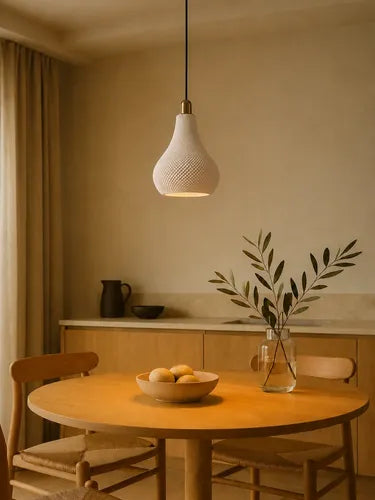 Lámpara colgante Indigo Blanco SLVJE, ideal como lámpara de techo para el comedor o el living