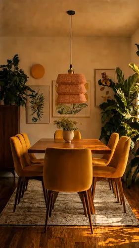 Lámpara colgante Layer Basket Lamp Marrón SLVJE, ideal como lámpara de techo para comedor o cocina