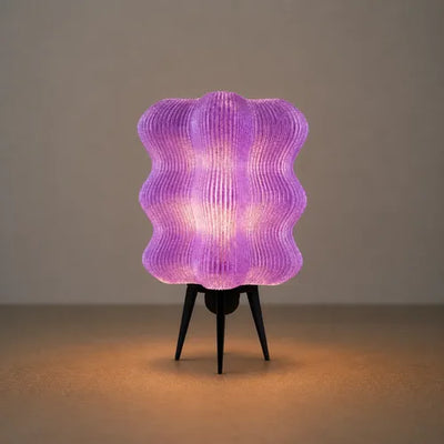 Lámpara de mesa Aura Wave Negro/Violeta SLVJE, ideal como velador o lámpara de escritorio