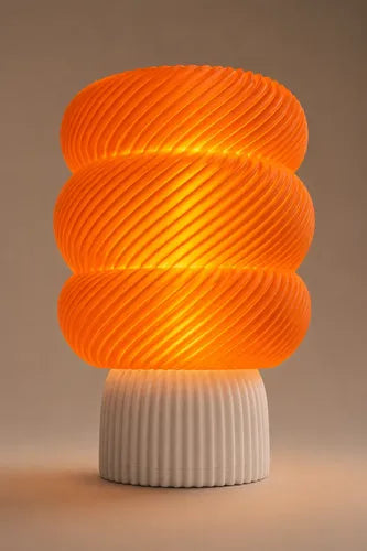 Lámpara de mesa Mallow Glow Blanco/Naranja SLVJE, ideal como velador o lámpara de escritorio