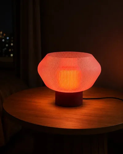 Lámpara de mesa Mist Bordó/Blanco SLVJE, ideal para el velador del dormitorio o el escritorio