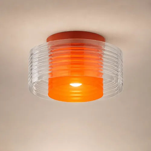 Aplique de techo Plafón Órbita Transparente/Naranja SLVJE, ideal para pasillo, cocina o baño