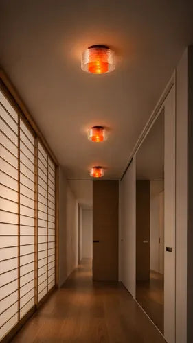 Aplique de techo Plafón Órbita Transparente/Naranja SLVJE, ideal para pasillo, cocina o baño