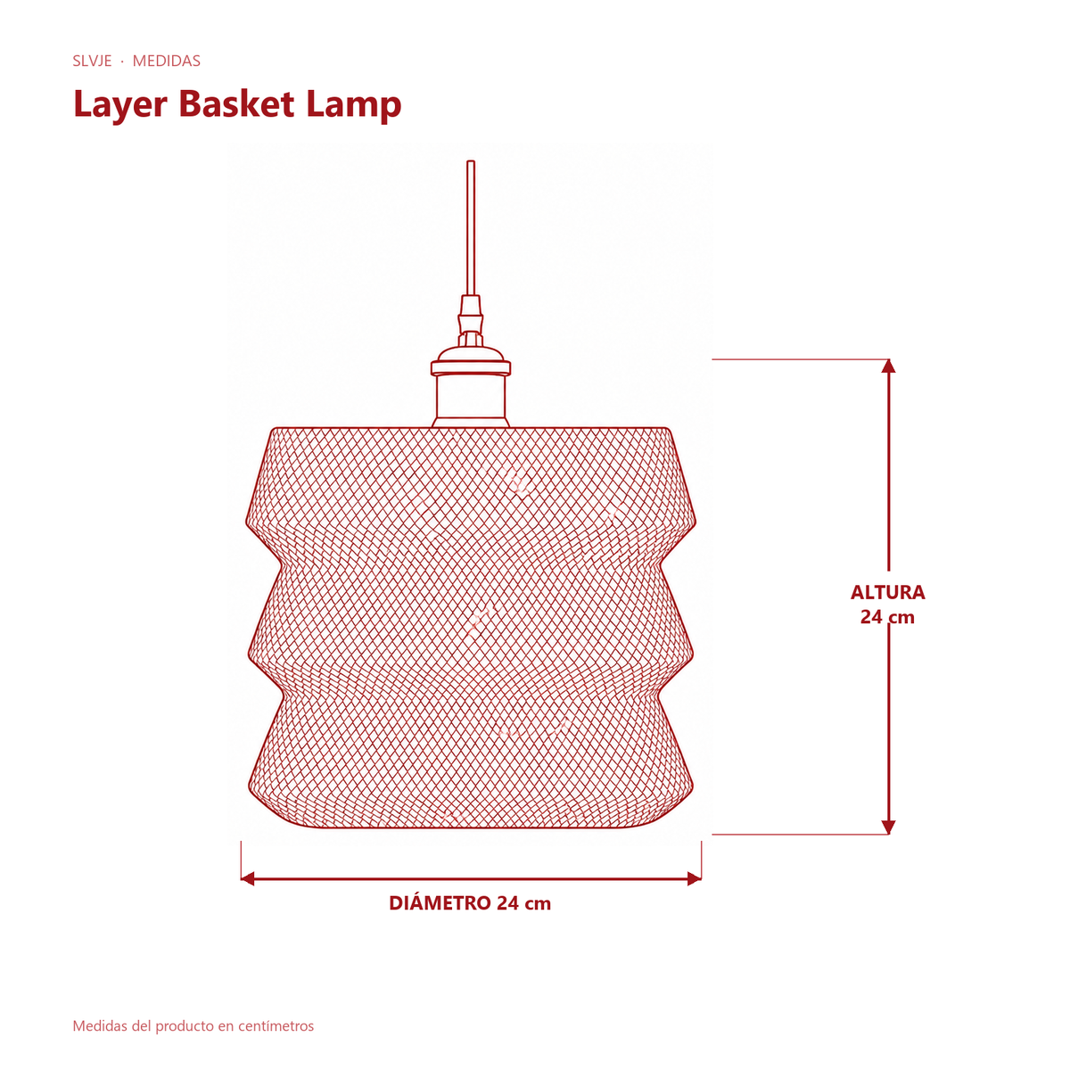 Medidas de la lámpara Layer Basket Lamp de SLVJE