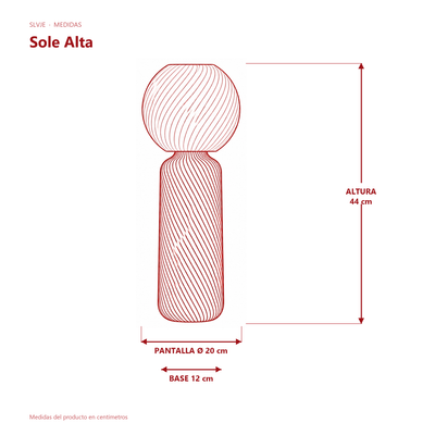 Medidas de la lámpara Sole Alta de SLVJE
