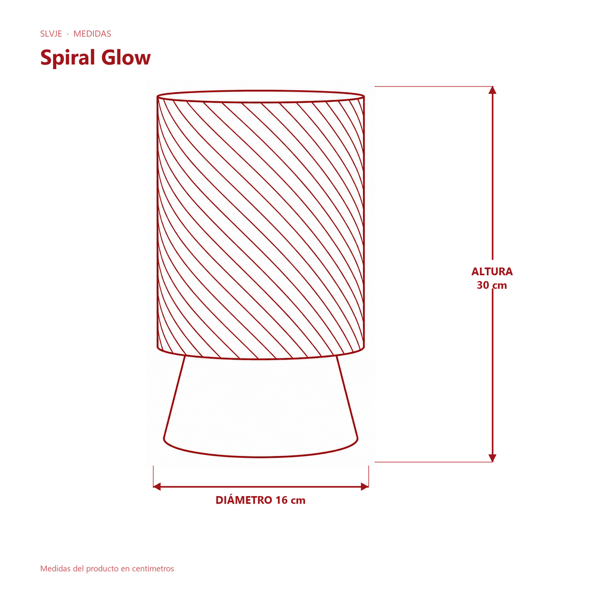 Medidas de la lámpara Spiral Glow de SLVJE